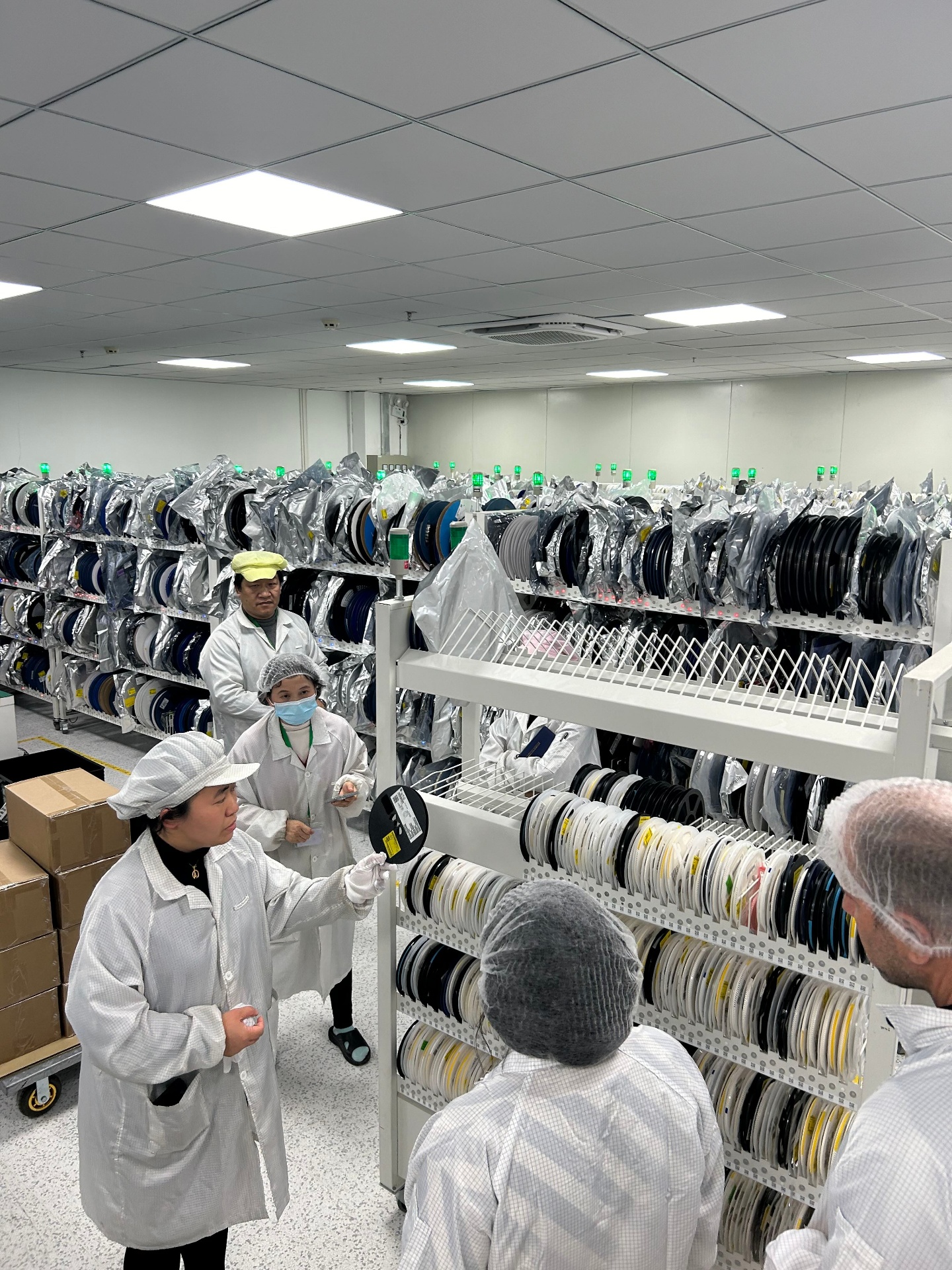 Inspection of moisture-sensitive component reels in a manufacturer's controlled storage area
